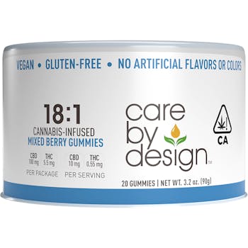 Care By Design - 18:1 Mixed Berry Gummies - 5.55mg THC / 100mg THC